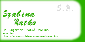 szabina matko business card